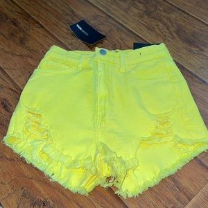 Fashion nova high waisted neon shorts